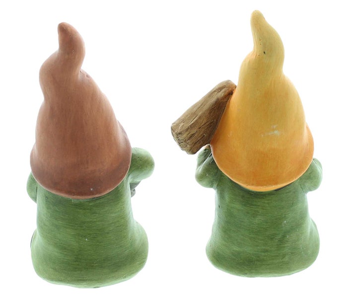 FRANK FLECHTWAREN | Wichtel Gartenarbeit, 2er Set, TERRACOTTA, H: 14,5 cm
