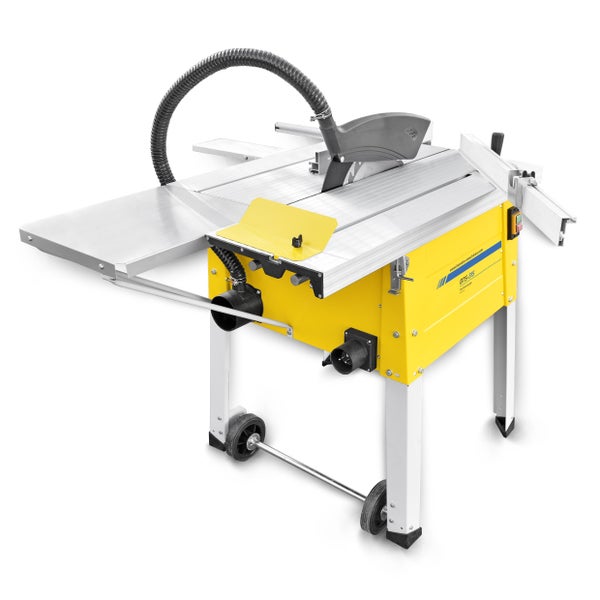 Tischkreissäge mit Tischverbreiterung und Absaugschlauch