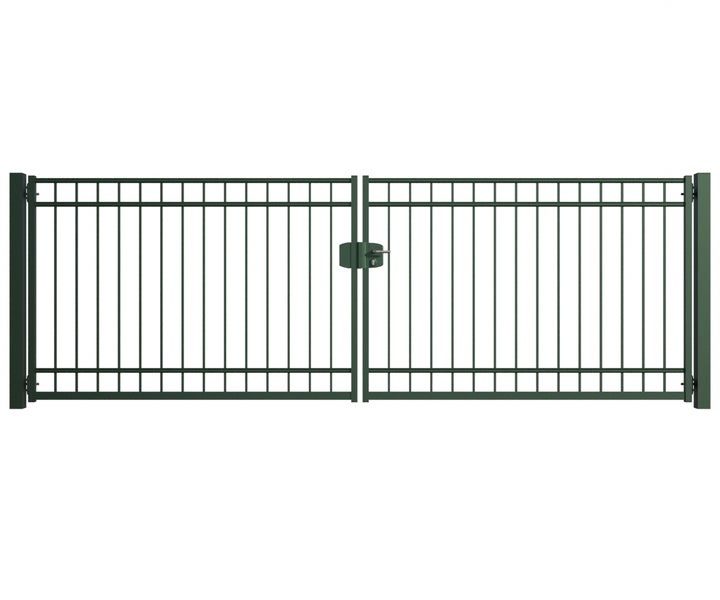 Doppelflügeltor aus Metall mit Schloss für den Garten