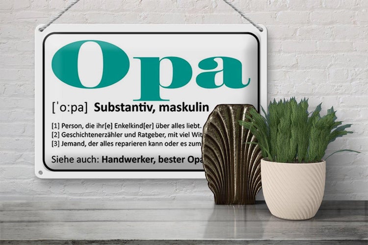 Blechschild Spruch 30x20cm Opa Handwerker bester Opa Welt