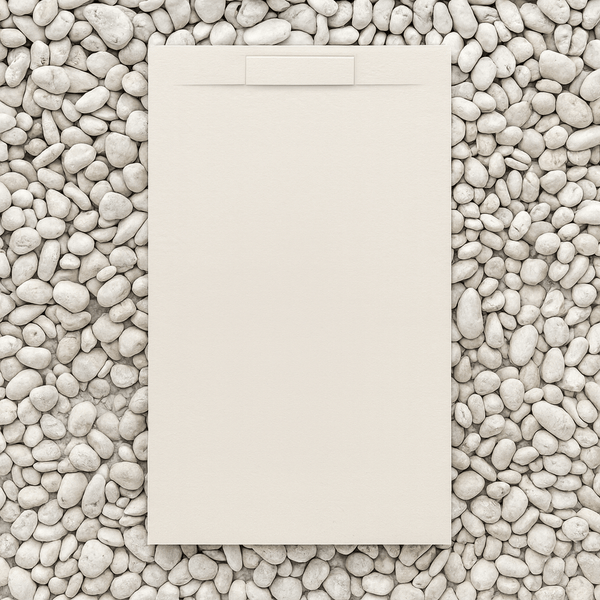 Dekorplatte vor Steinen