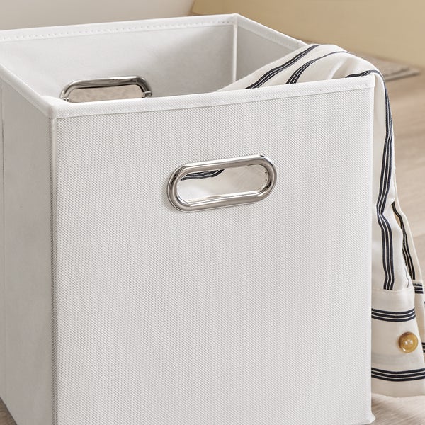 Aufbewahrungskorb aus Stoff mit Metallgriffen