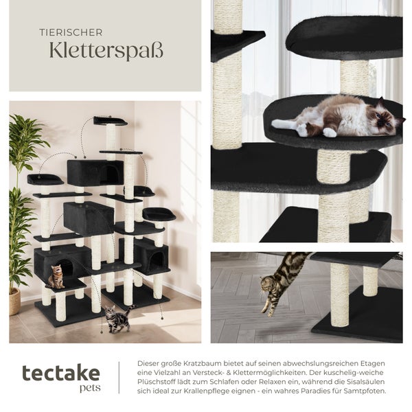 Kratzbaum tectake Entissar inklusive Kippschutz 214 cm schwarz