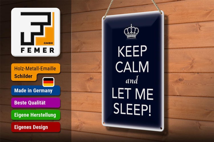 Blechschild Spruch 20x30cm Keep Calm and let me sleep