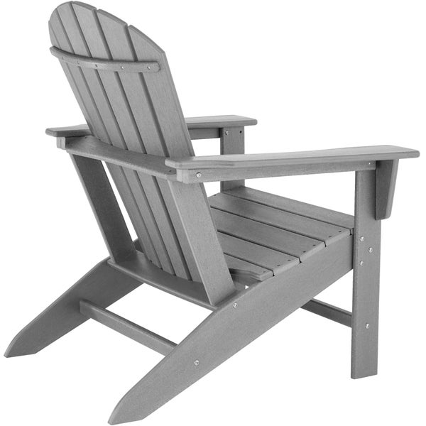 Gartenstuhl tectake Joan Belastbarkeit 120 kg, 83 x 79 x 97 cm im Adirondack-Stil hellgrau