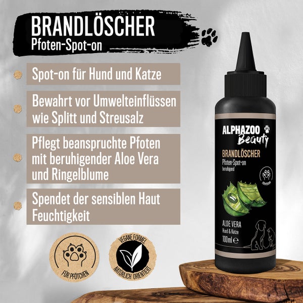 ALPHAZOO Brandlöscher Anti Juckreiz Pfoten Liquid 100ml I Für Hunde und Katzen