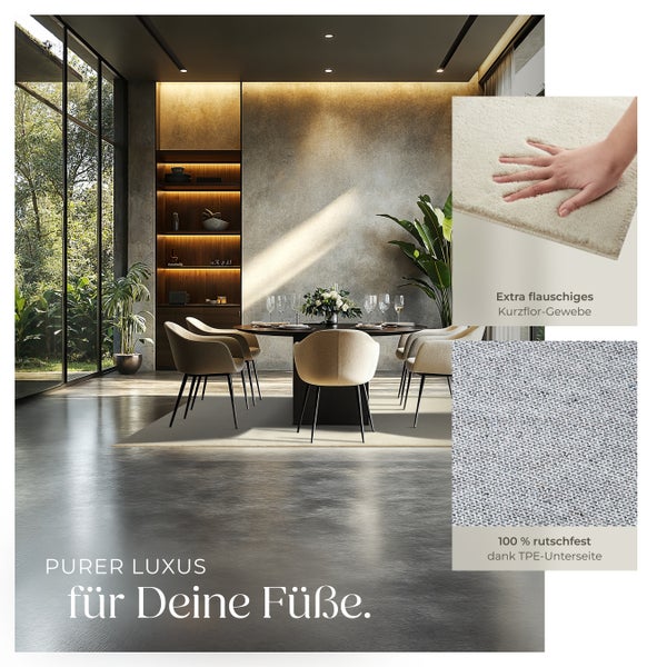 Kurzflorteppich tectake rutschfeste Unterseite verschiedene Größen und Farben 140 x 200 cm