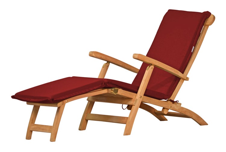 Deckchair Auflage Liegestuhl Polster bordeaux rot waschbar premium