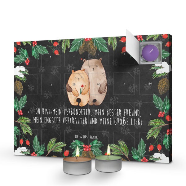 Mr. & Mrs. Panda Duftkerzen Adventskalender Bären Liebe - Schwarz