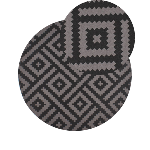 Outdoorteppich AJMER Schwarz ø 120 cm