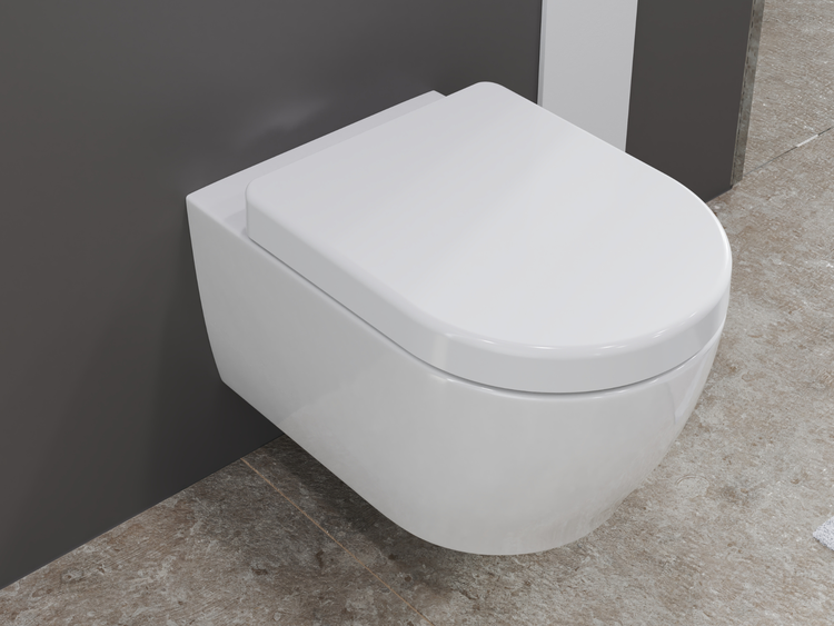 Aqua Bagno Design Hänge-WC ABWCSR003BIG – Spülrandlos – Markenkeramik – Softclose-Sitz