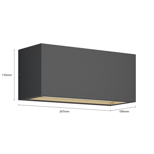 Lucande Wandleuchte außen Bente (spritzwassergeschützt (Modern) in Schwarz aus Aluminium (1 flammig, E27) - Außenwandleuchten Wandlampe Led Außenlampe Outdoor für Außenwand/Hauswand