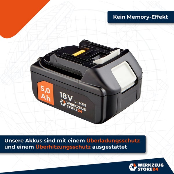 Werkzeug STORE24 18 Volt Lithium-Ionen Akku mit 5,0 Amperestunden