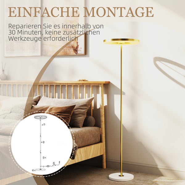 Einfache Montage einer Stehlampe im Schlafzimmer