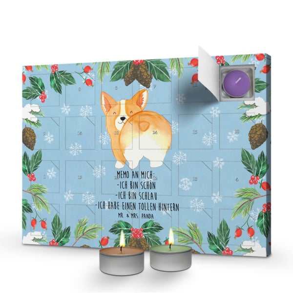 Mr. & Mrs. Panda Duftkerzen Adventskalender Corgi Po - Blau Pastell