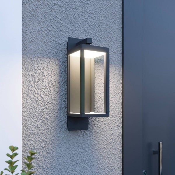 Lucande Smarte LED Wandlampe aussen dunkelgrau, steuerbar per Tuya App dimmbar Lichtfarbe anpassbar Wandleuchte außen Außenleuchte Außenlampe