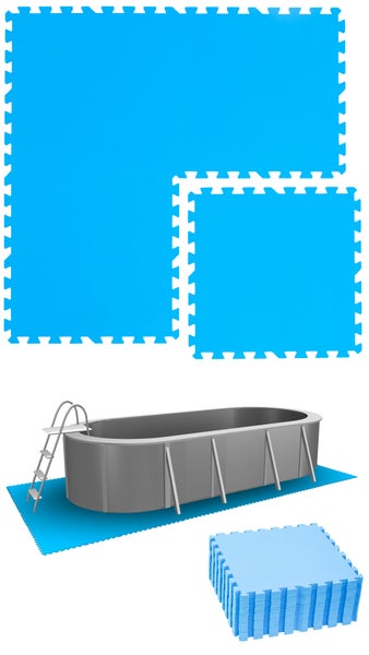 eyepower 4,7 m² Poolunterlage - 20 EVA Matten 50x50 - Outdoor Pool Unterlage - Unterlegmatten Set
