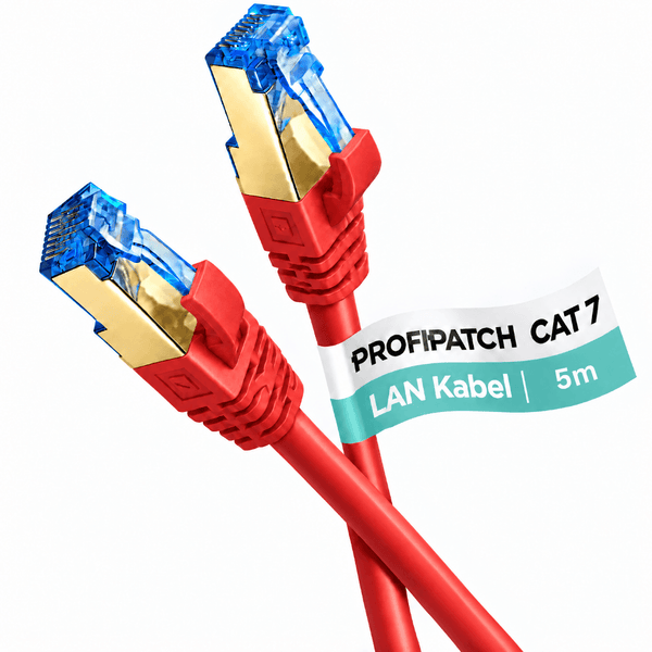Profipatch Kategorie 7 LAN Kabel mit einer Länge von 5 Metern und RJ45 Steckern