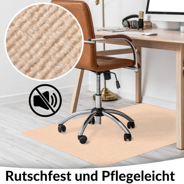 Bodenschutzmatte NEMESIS selbsthaftend für Hartboden Creme Größe: 120x200cm