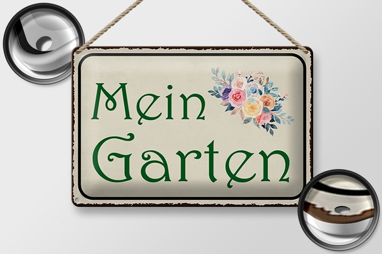 Blechschild Spruch 30x20cm mein Garten