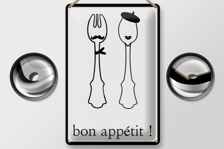 Blechschild Spruch 20x30cm Bon Appetit Schild