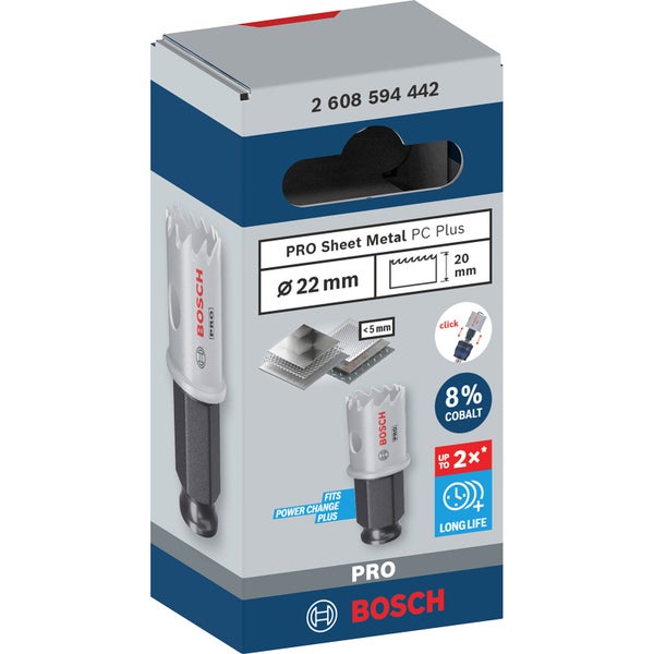 Bosch PRO Sheet Metal PC Plus Lochsäge 22 mm - 2608594442