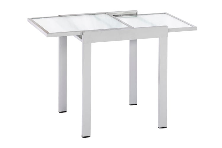Balkonausziehtisch, 65 (130) x 65 cm, silber/matt