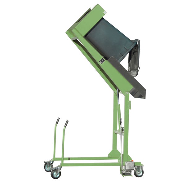 Bauer Mülltonnen-Kippstation MKS-H mit Handpumpe, lackiert, Resedagrün