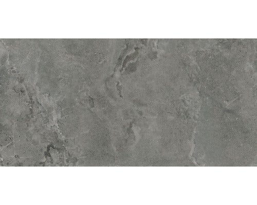 Graue Bodenfliese mit Marmoroptik.