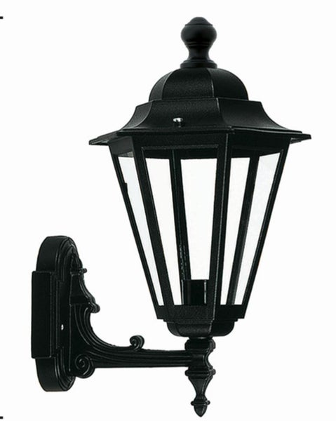 Schwarze Außenwandleuchte im Laternenstil
