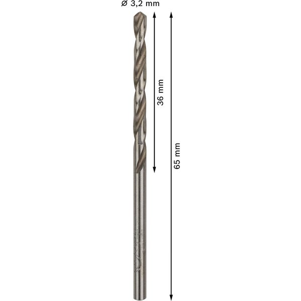 Bosch PRO Metal HSS-G Spiralbohrer 3,2 x 36 x 65 mm - 2608595056