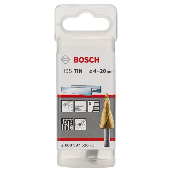 Bosch Stufenbohrer HSS-TiN 4-20 x 70,5 mm - 2608597526