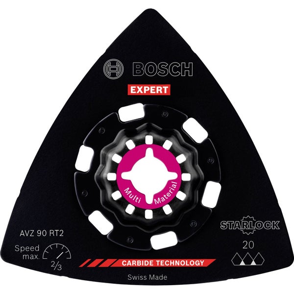 Bosch 10x Expert Sanding Plate AVZ 90 RT2 Starlock Schleifplatte für Multifunktionswerkzeuge 20 x 90 mm - 2608900046