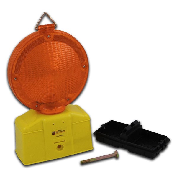 Baustellenleuchte Warnleuchte, Leitbakenlampe blink, dauerlicht Baulampe gelb oder rot / Lichtfarbe gelb