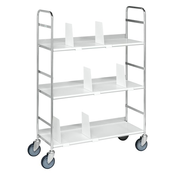 Transportwagen mit drei Böden und Trennwänden