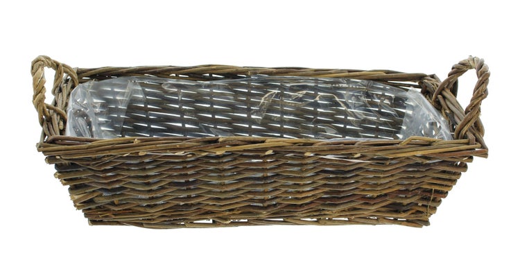 FRANK FLECHTWAREN | Pflanzkorb, eckig, WEIDE, 53 x 24 x 16 cm