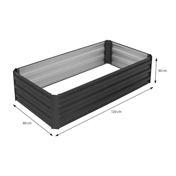 ML-Design 2er Set Hochbeet aus Metall für Garten, 120x60x30 cm, 200 Liter, Anthrazit, wetterfest, rostfrei, Outdoor, Pflanzbeet Pflanzkasten Blumenkasten Gartenbeet Gemüsebeet Frühbeet Kräuterbeet
