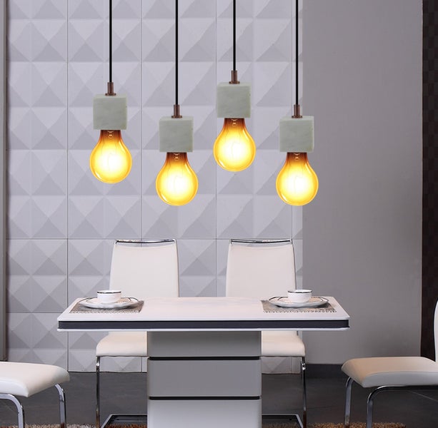 Solo Pendelleuchte minimalistisch weiß, Einzel Hängelampe Loft Look | Wohnzimmer Esszimmer Leuchte