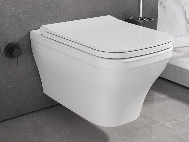 Aqua Bagno Design Hänge-Dusch-WC Firo 10.28.10.01KT – Spülrandlos – Bidetfunktion – Softclose-Sitz