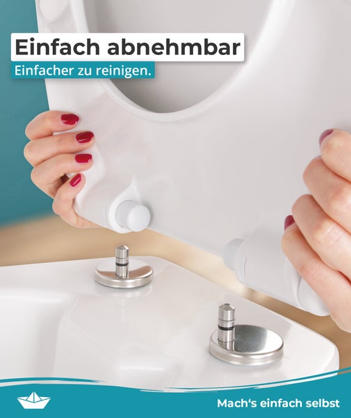 Calmwaters® WC Sitz Motiv Wellness Oase einfache Montage, Toilettendeckel bis 250 kg, Made in EU, antibakterieller Duroplast, Absenkautomatik, 2 Montage Optionen, abnehmbar, Klobrille, oval