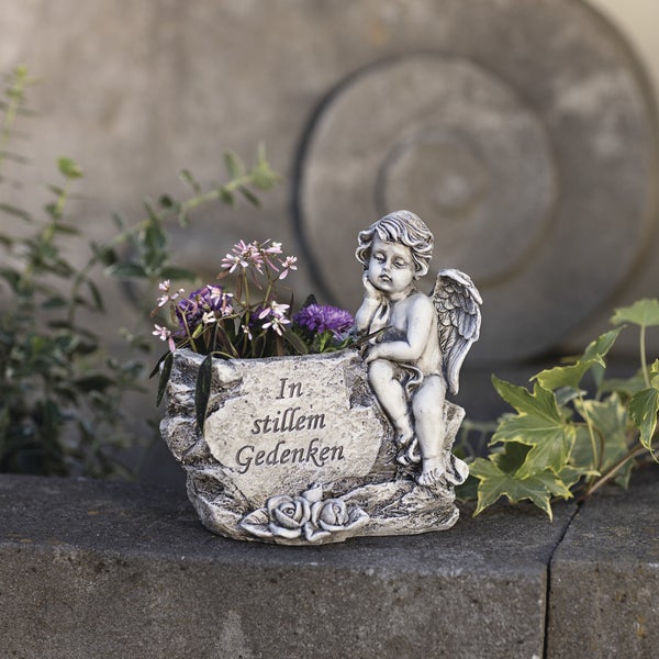 FRANK FLECHTWAREN | Pflanzer Kleiner Engel, POLYRESIN, 15 x 9 x 15 cm