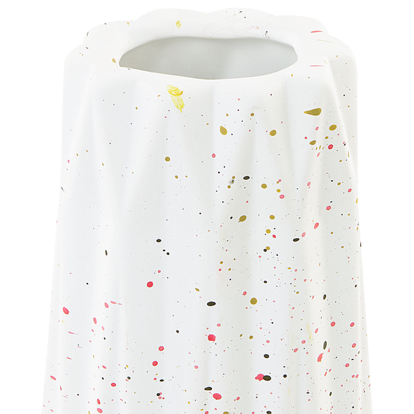 Blumenvase aus Keramik mit strukturierter Oberfläche und Sprenkelmuster