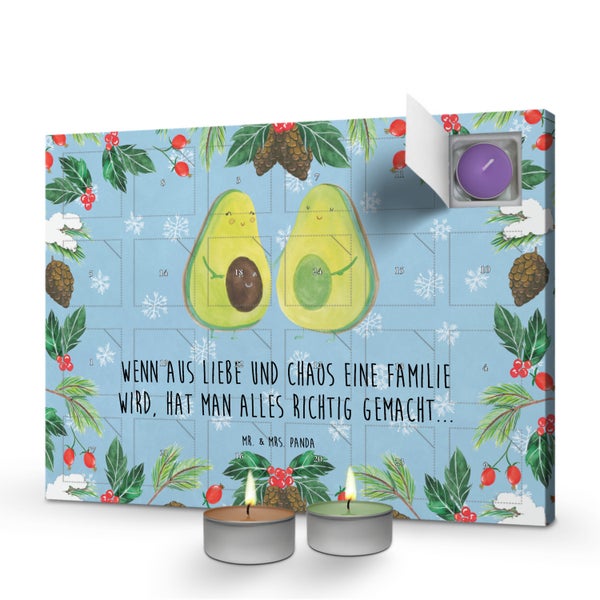 Mr. & Mrs. Panda Duftkerzen Adventskalender Avocado Pärchen - Blau Pastell