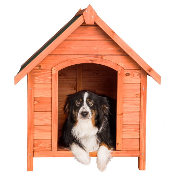Hundehütte tectake Bailey 72 x 65 x 83 cm aus lasiertem Holz braun