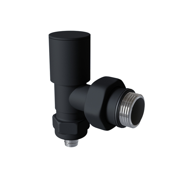 Radiva 1/2'' Schwarzes Eck-Heizkörperventil PEX mit Metallgriff – 16x2 Anschluss