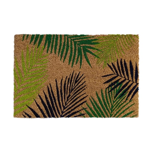 Kokosnussmatte 'Leaf' mit Blattmuster - 40x60 cm