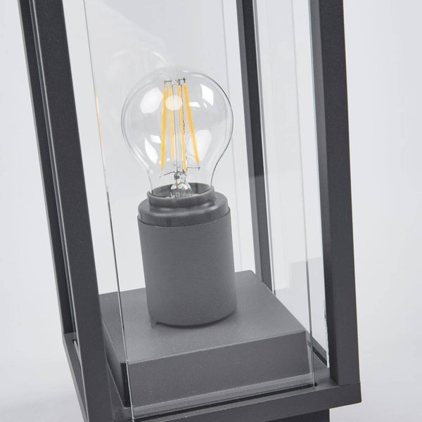 Lucande Außenleuchte Annalea (spritzwassergeschützt (Modern) in Schwarz aus Aluminium (1 flammig, E27) - Wegeleuchte Pollerleuchte Wegelampe Sockelleuchte