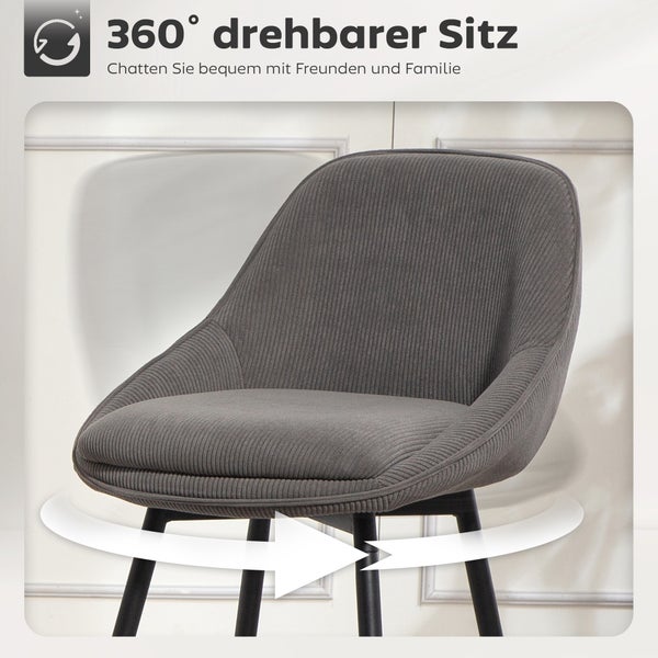 Drehstuhl mit Cordbezug und drehbarem Sitz