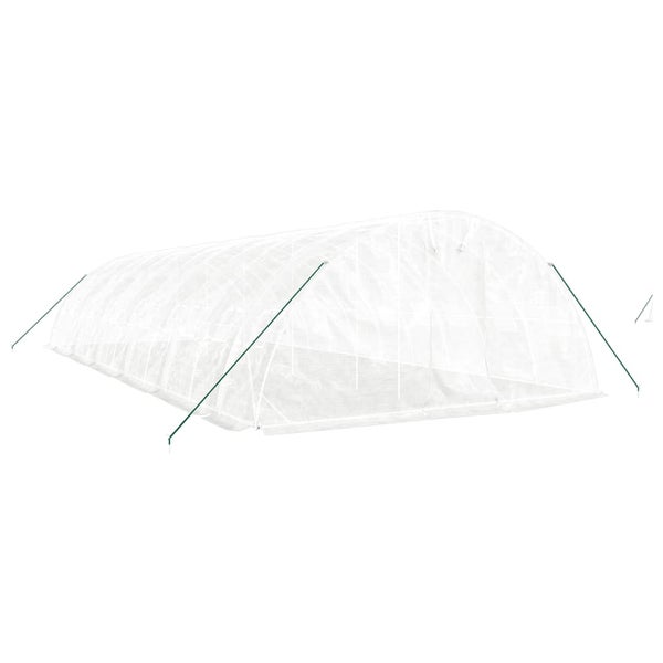 Gewächshaus mit Stahlrahmen Weiß 60 m² 12x5x2,3 m