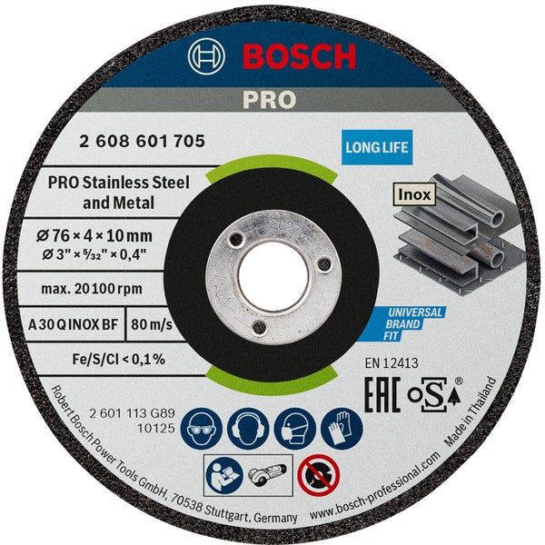 Bosch Trennscheibe Pro für Edelstahl und Metall, 76 Millimeter Durchmesser